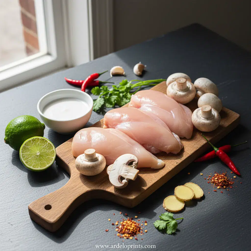 Crockpot Thai Coconut Chicken Soup: Easy Recipe - ingredients preparation