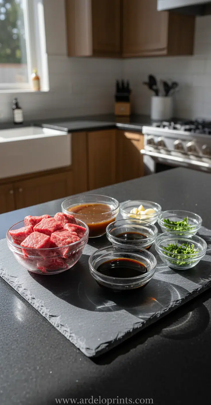 Crockpot Steak Bites: Easy & Flavorful Recipe - ingredients preparation