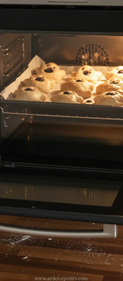 Vegan Blueberry Ghost Hand Pies - cooking process