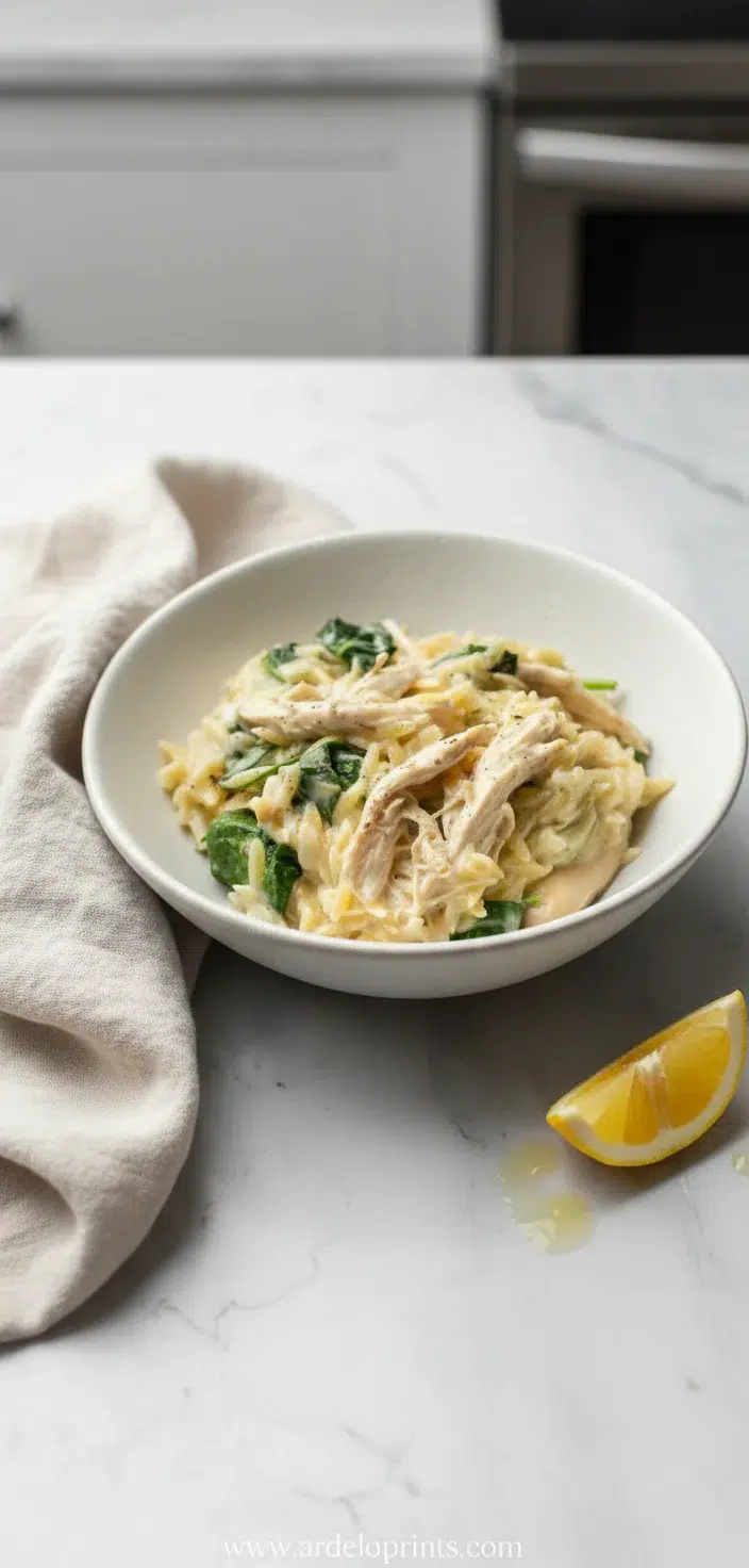 Lemon Chicken Orzo: Creamy & Delicious - final presentation