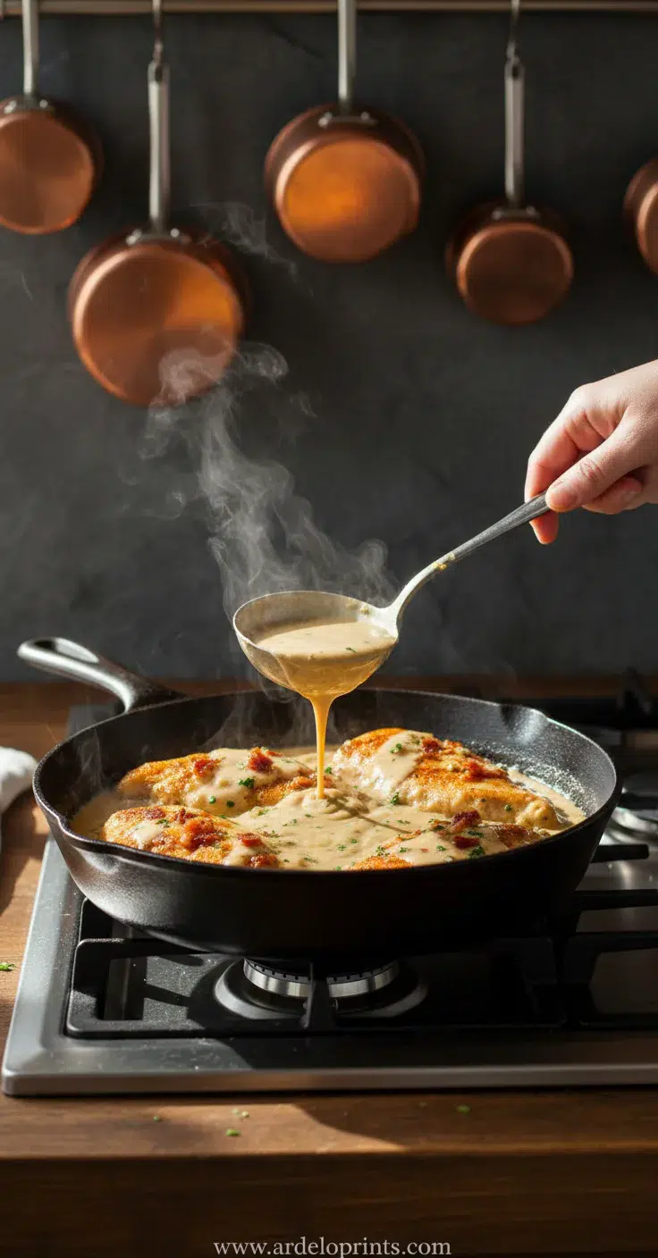 Smothered Chicken: Best Comfort Food Recipe - cooking process