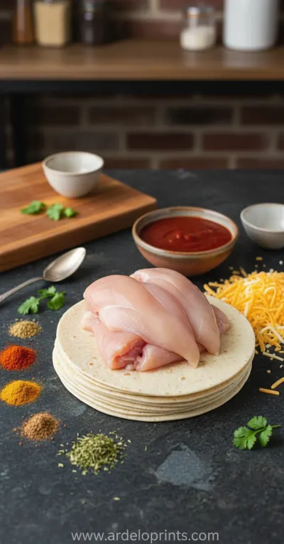 Crockpot Chicken Enchilada Casserole Recipe - ingredients preparation