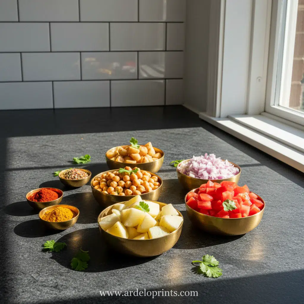 Vegetable Chaat Salad: Fresh Indian Recipe - ingredients preparation