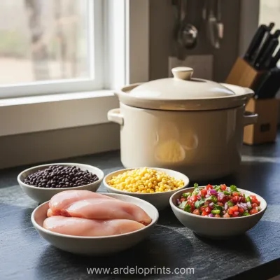 Crock Pot Fiesta Chicken: Easy Slow Cooker Recipe - ingredients preparation