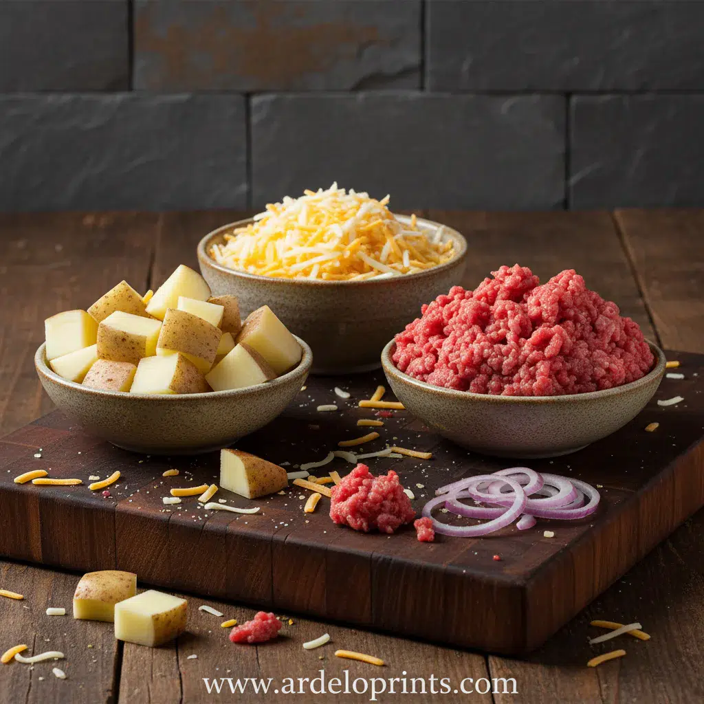 Cowboy Potato Casserole: Slow Cooker Recipe - ingredients preparation