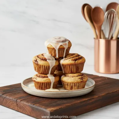 Cinnamon Roll Protein Muffins Recipe - ready to serve