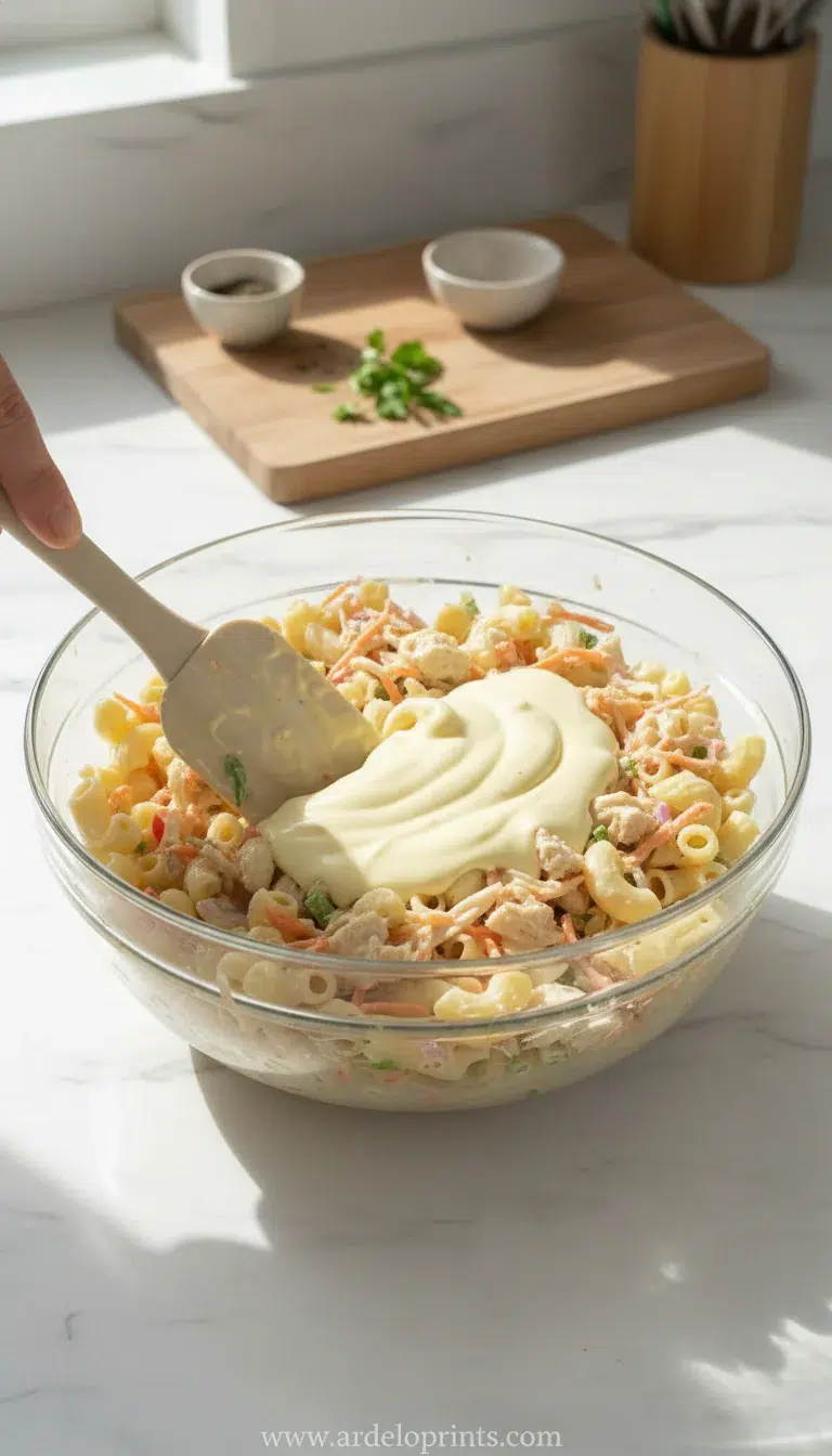 Chicken Pasta Salad Recipe: Creamy & Delicious - cooking process