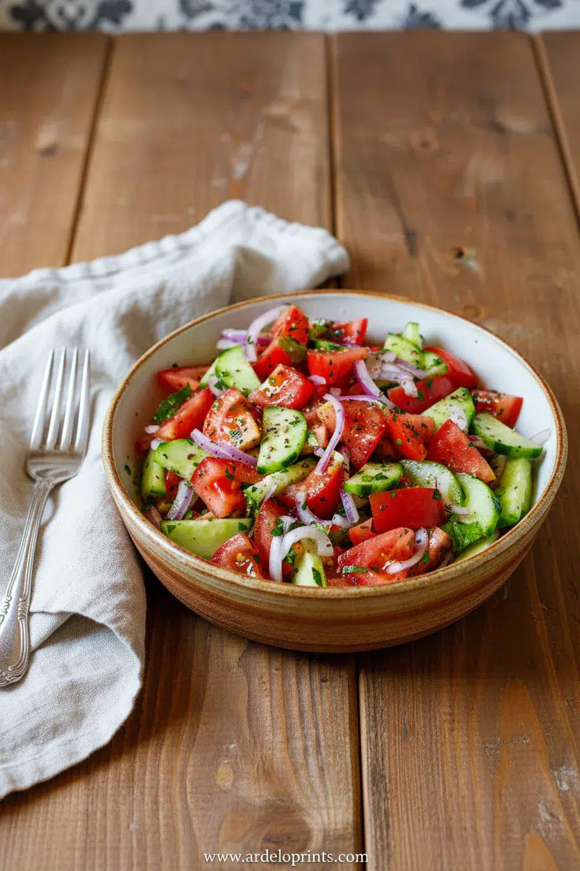 Tomato Cucumber Salad Recipe - final presentation