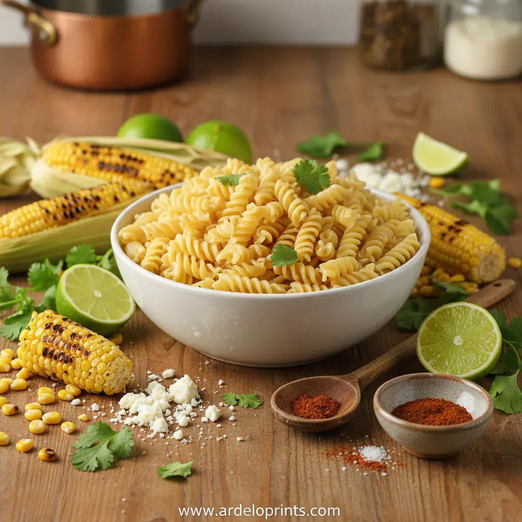 Creamy Street Corn Pasta Salad: Easy & Healthy - ingredients preparation