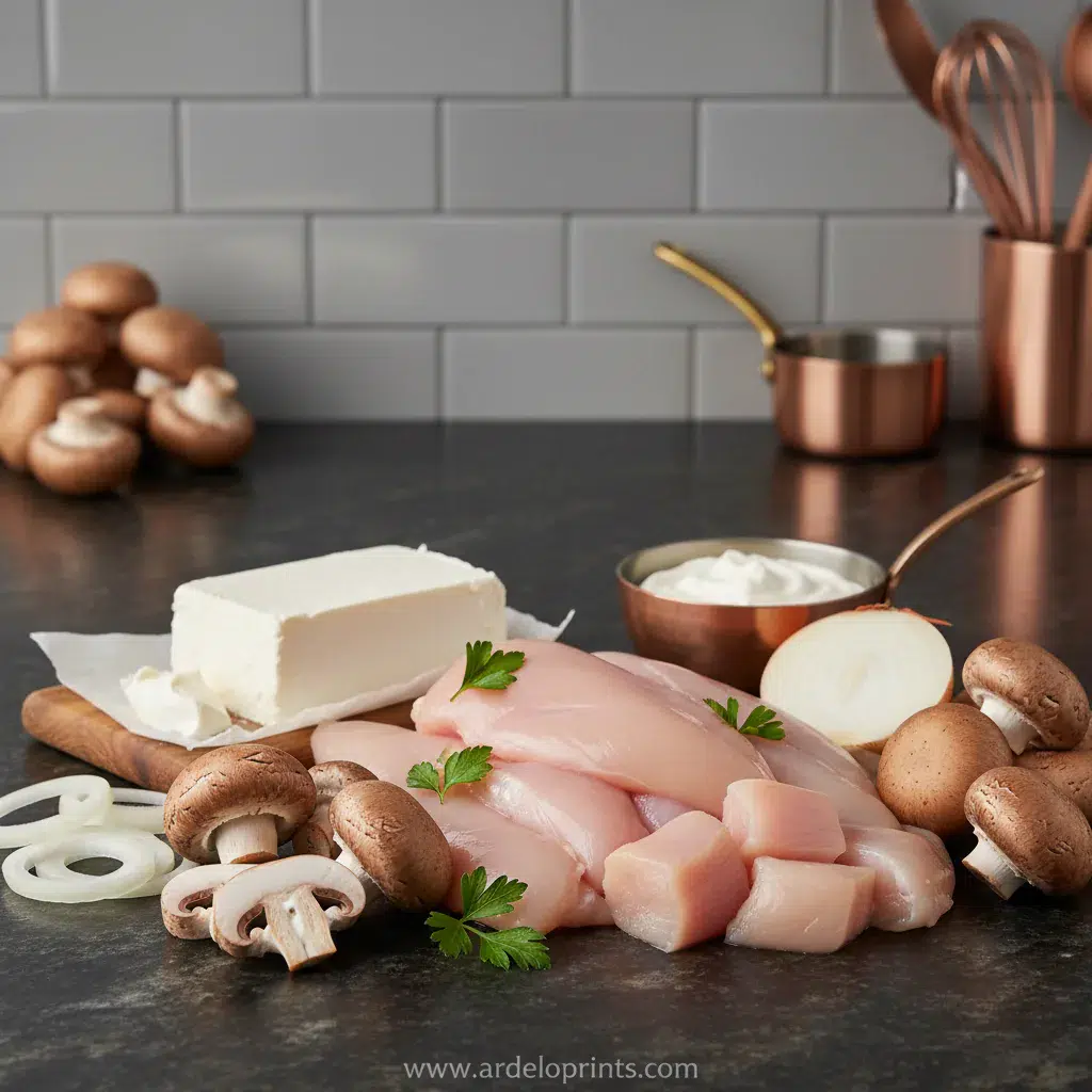 Crockpot Chicken Stroganoff: Easy Recipe - ingredients preparation