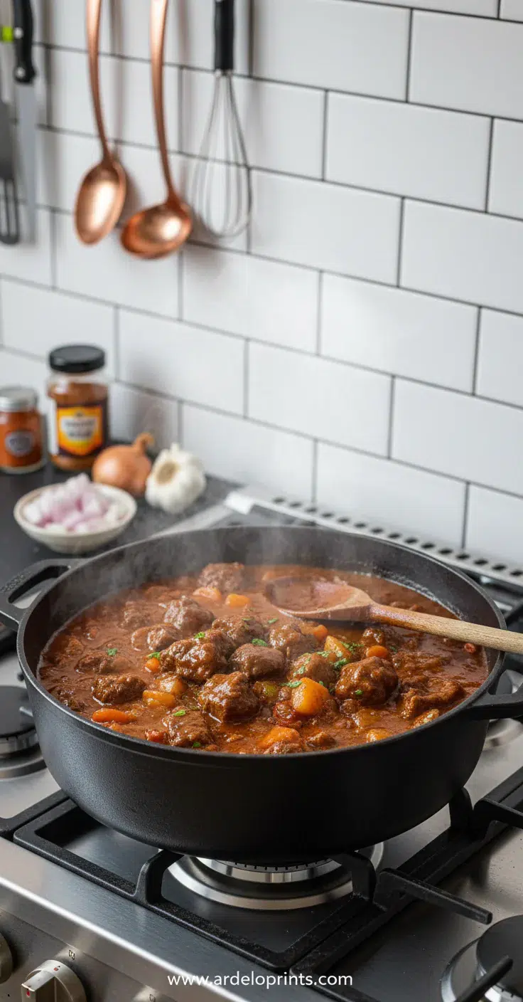 Hungarian Goulash: Flavorful Comfort Stew - cooking process