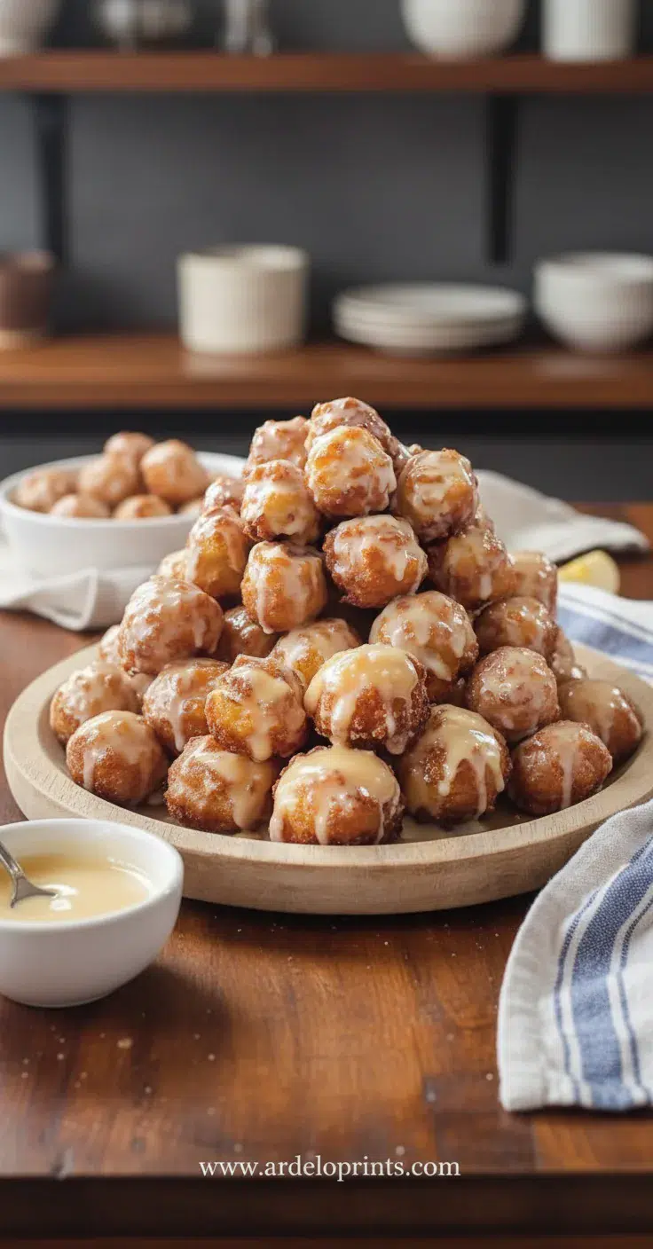 Apple Fritters: Soft, Sweet & Glazed - final presentation