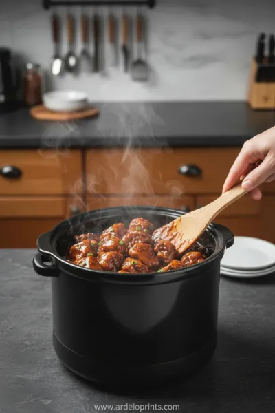 Easy Crockpot General Tso's Chicken Recipe - cooking process