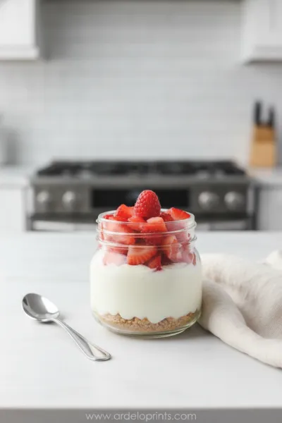 No Bake Cheesecake For One: Low-Calorie Dessert - ready to serve