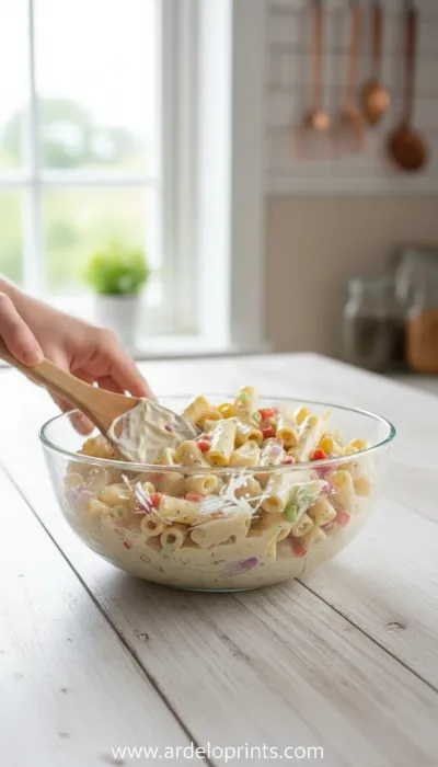 Cheddar Sour Cream Macaroni Salad Recipe - cooking process
