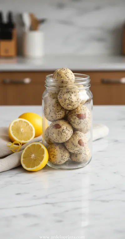 Lemon Poppy Seed Energy Bites - ready to serve