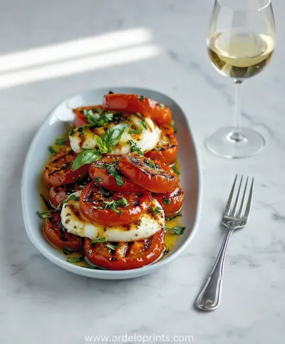 Roasted Tomato Caprese Salad Recipe - ready to serve