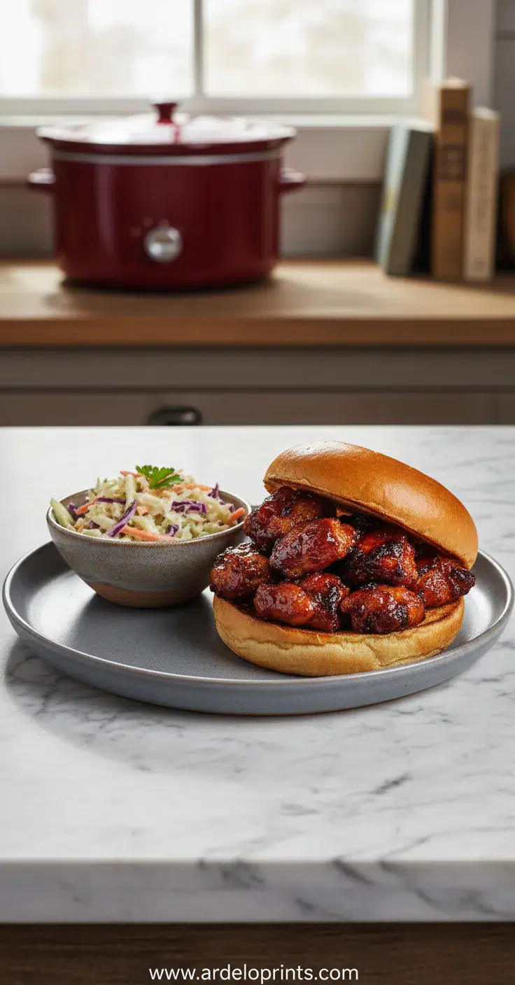 Sweet Baby Rays Crockpot Chicken - final presentation