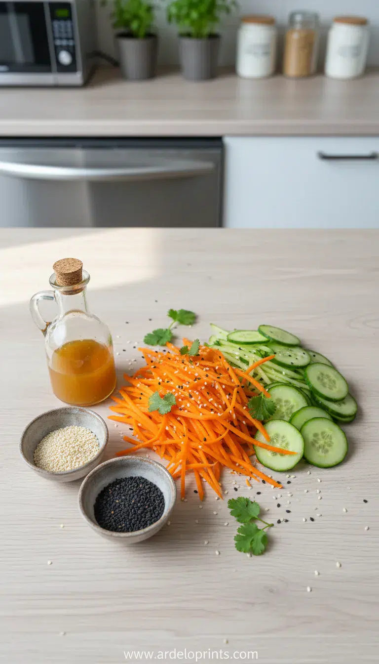 Cucumber Carrot Salad: Refreshing Recipe - ingredients preparation