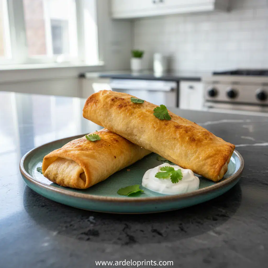 Easy Chicken Chimichanga Recipe - final presentation