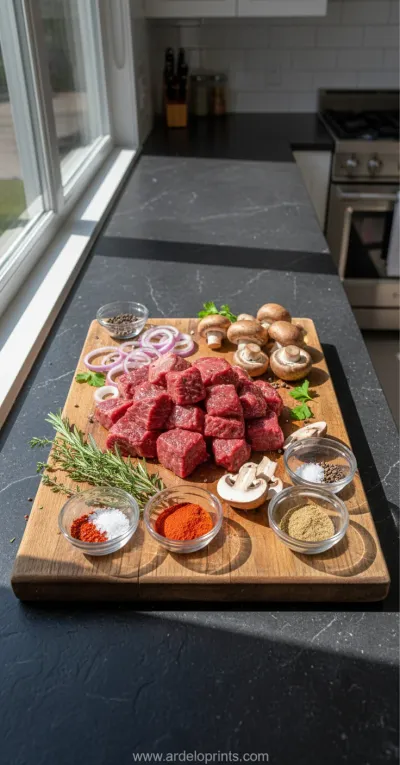 Crockpot Steak Bites: Easy Weeknight Dinner - ingredients preparation