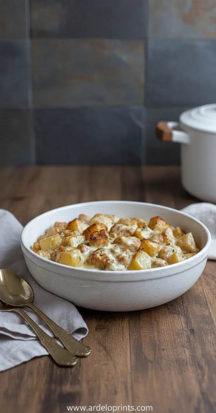 Garlic Chicken and Potatoes Crockpot Recipe - final presentation