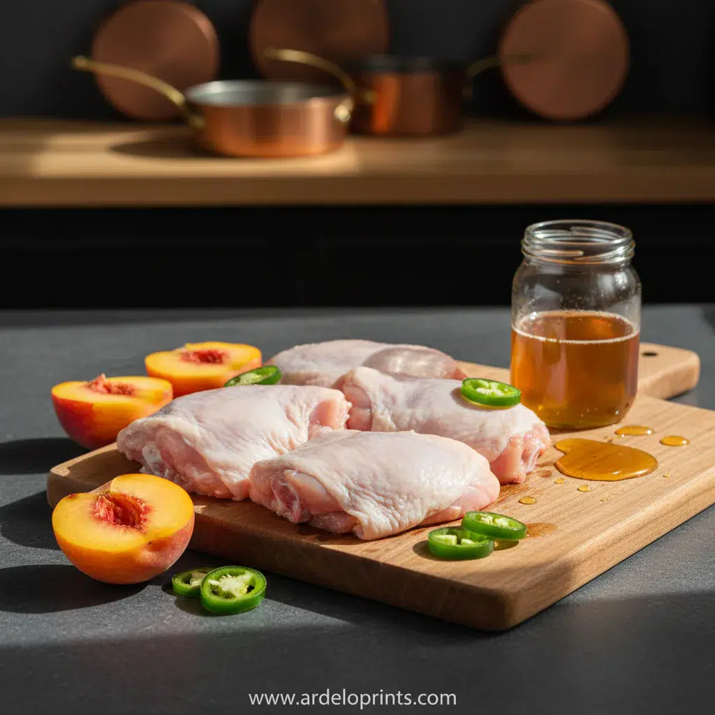 Jalapeno Peach Chicken: Spicy & Sweet - ingredients preparation