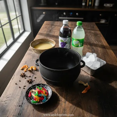 My Favorite Spooky Witch's Brew Punch - ingredients preparation