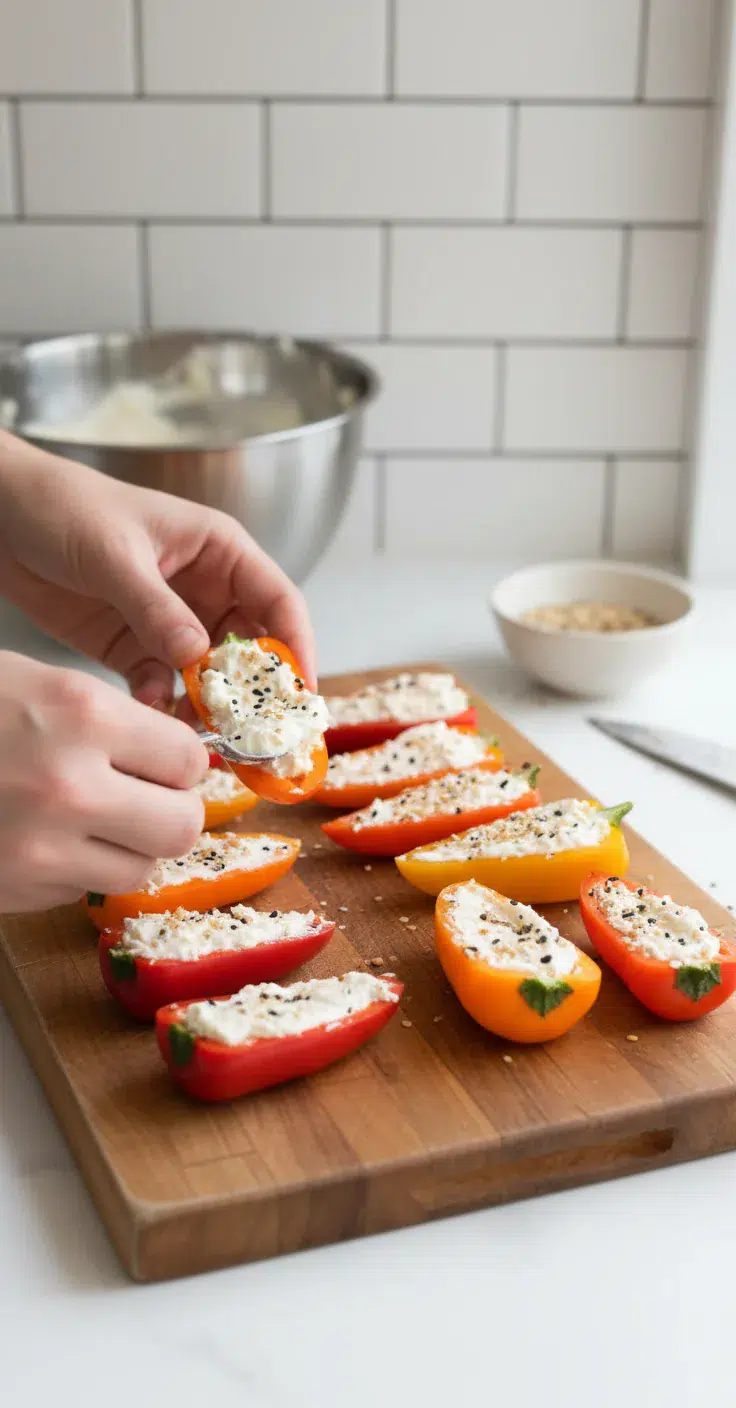 Cream Cheese Stuffed Peppers - cooking process