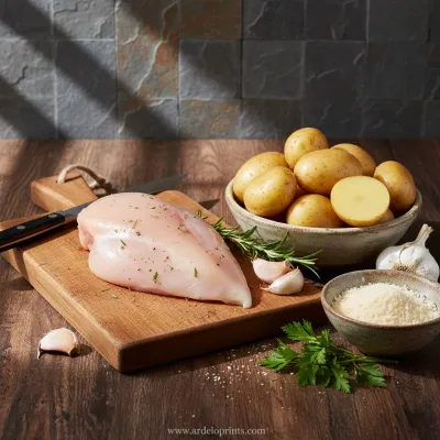 Garlic Chicken and Potatoes Crockpot Recipe - ingredients preparation
