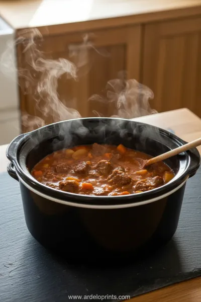 Easy Slow Cooker Pot Roast - cooking process