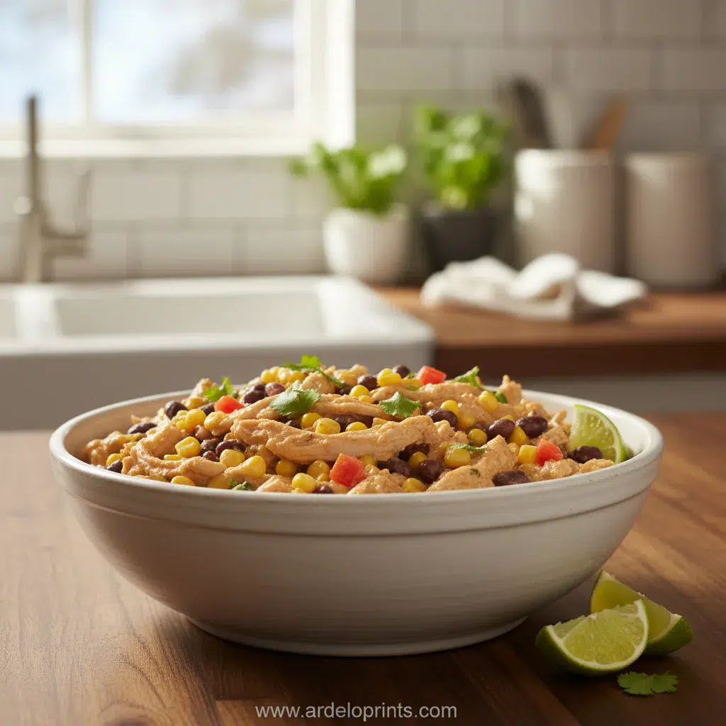 Crock Pot Fiesta Chicken Recipe - final presentation