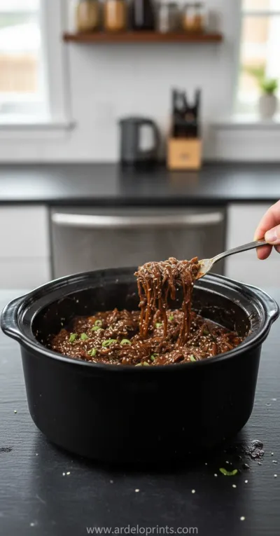 Crockpot Korean BBQ Recipe: Easy Slow Cooker - cooking process