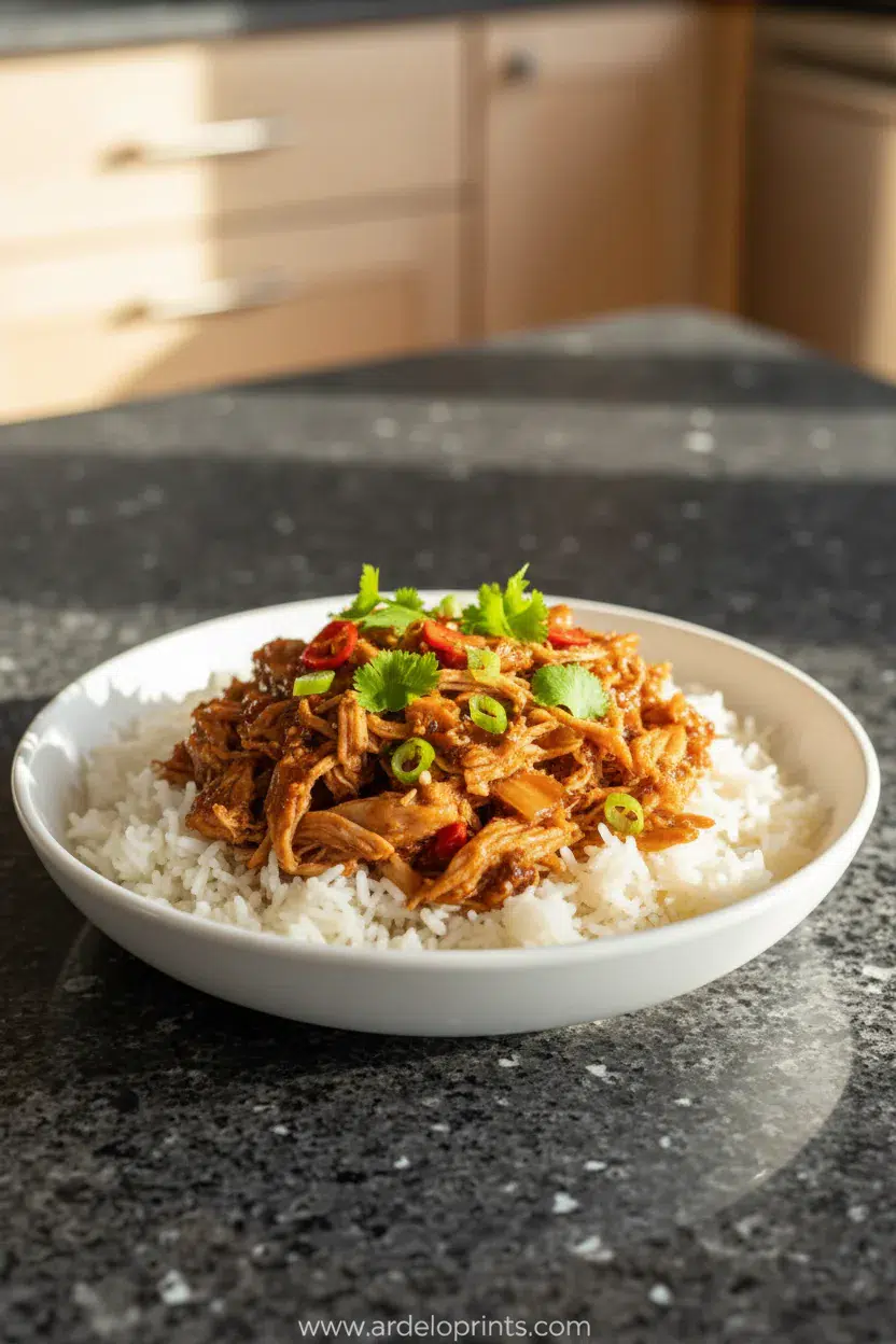 Slow Cooker Sweet Chili Chicken Recipe - final presentation