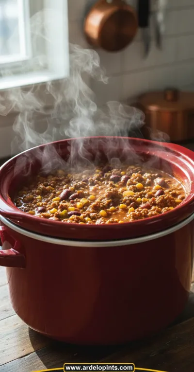 Classic Slow Cooker Chili: Easy Dinner - cooking process