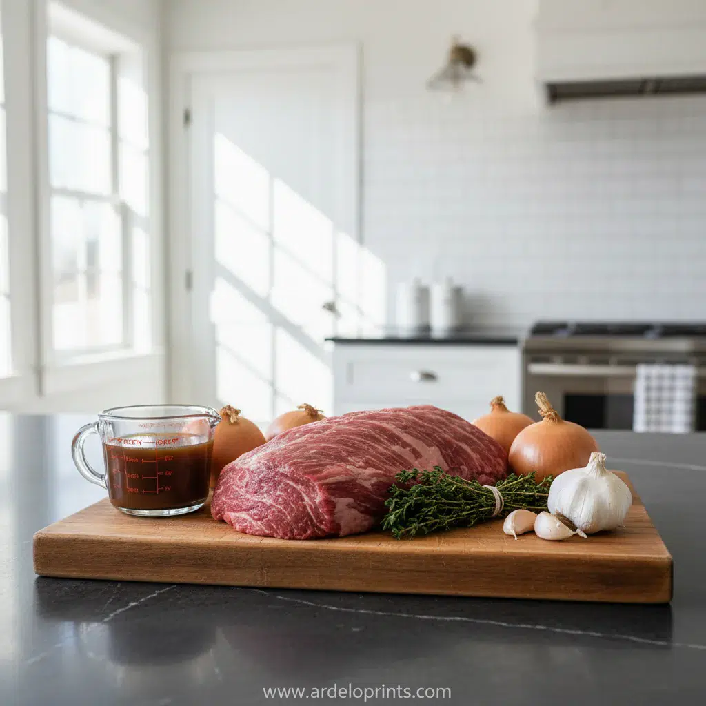 Easy Slow Cooker French Onion Roast Recipe - ingredients preparation