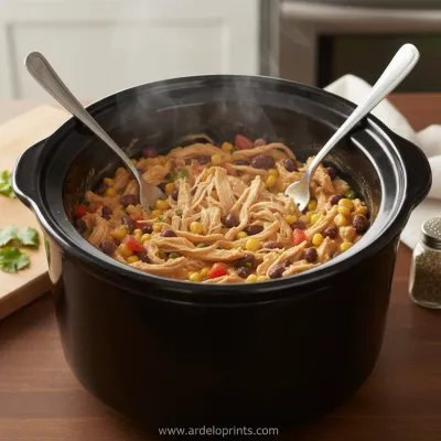Crock Pot Fiesta Chicken Recipe - cooking process