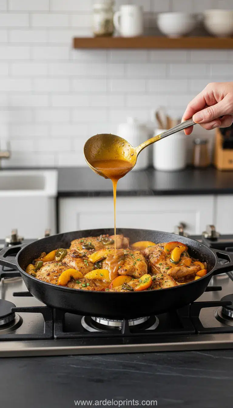 Jalapeno Peach Chicken: Spicy & Sweet - cooking process