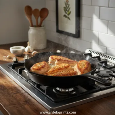 Creamy Spinach Garlic Chicken Recipe - cooking process