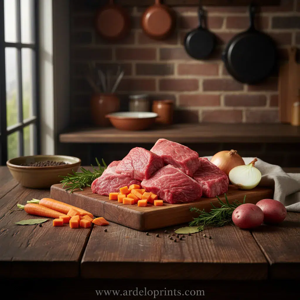 Easy & Comforting Crockpot Pulled Beef - ingredients preparation