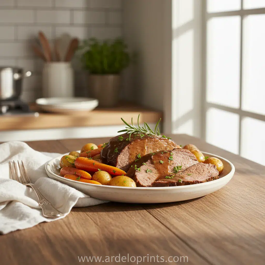 Hearty Crockpot Beef Stew - final presentation