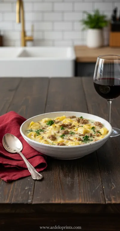 Beef Sausage Tortellini Soup: Hearty Comfort - ready to serve