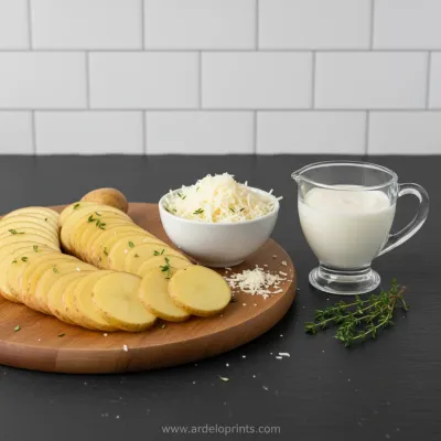 Easy Cheesy Scalloped Potatoes Recipe - ingredients preparation