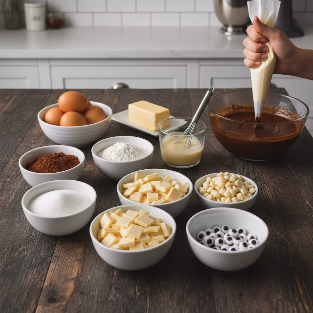 Mummy Brownies: Spooky Halloween Treat - ingredients preparation