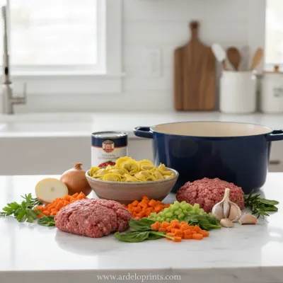 Beef Sausage Tortellini Soup: Hearty Comfort - ingredients preparation