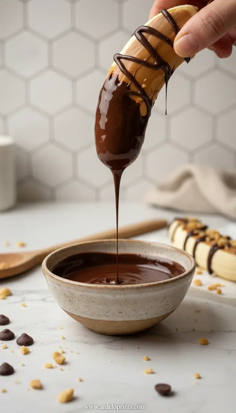 Low Calorie Frozen Banana Snickers: Guilt-Free Treat - cooking process