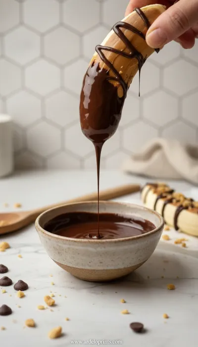 Low Calorie Frozen Banana Snickers: Guilt-Free Treat - cooking process