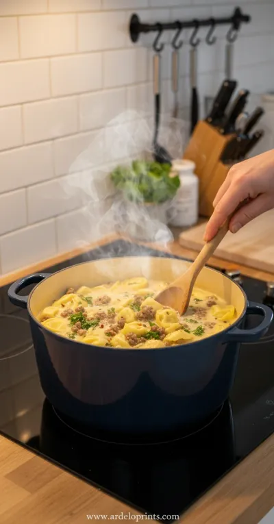 Beef Sausage Tortellini Soup: Hearty Comfort - cooking process