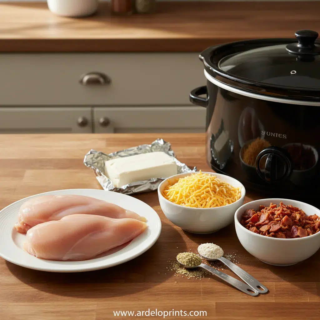 Slow Cooker Crack Chicken: Easy Dinner - ingredients preparation