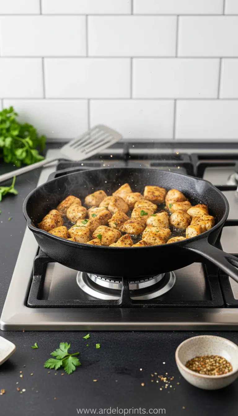 Cheesy Garlic Chicken Wraps Recipe - cooking process